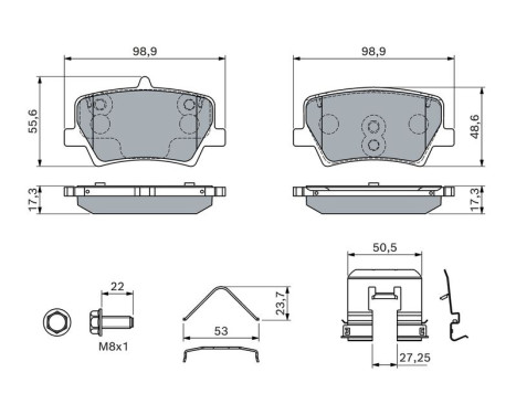 Brake pad set, disc brake BP2841 Bosch, Image 5