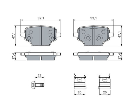 Brake pad set, disc brake BP2842 Bosch, Image 5