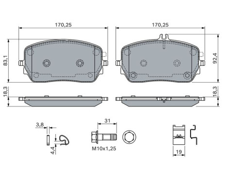 Brake pad set, disc brake BP2845 Bosch, Image 5