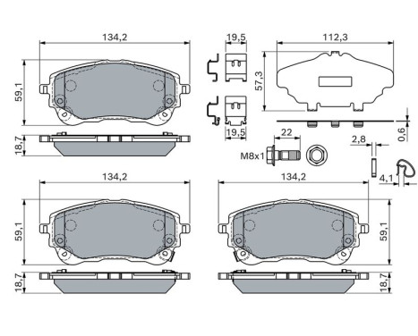 Brake pad set, disc brake BP2847 Bosch, Image 5