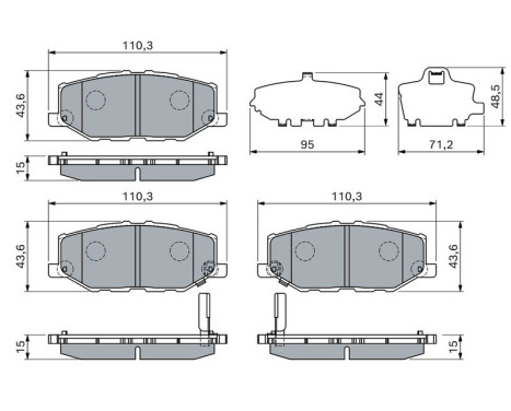 Brake pad set, disc brake BP2848 Bosch, Image 5
