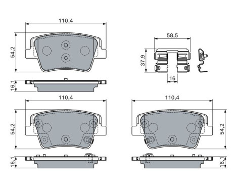 Brake pad set, disc brake BP2849 Bosch, Image 5