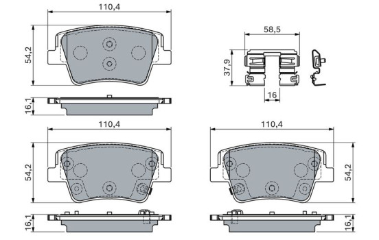 Brake pad set, disc brake BP2849 Bosch, Image 5