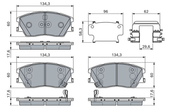 Brake pad set, disc brake BP2853 Bosch, Image 5