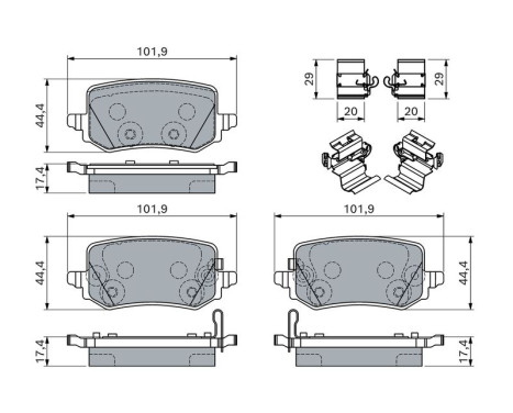 Brake pad set, disc brake BP2859 Bosch