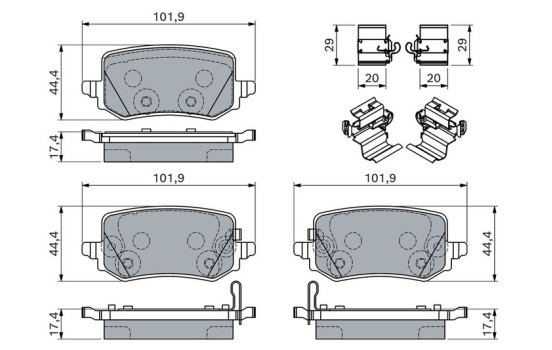 Brake pad set, disc brake BP2859 Bosch