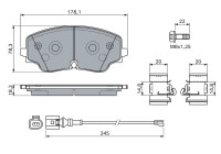 Brake pad set, disc brake BP2860 Bosch
