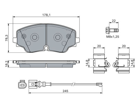 Brake pad set, disc brake BP2860 Bosch