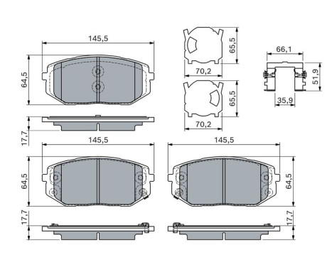 Brake pad set, disc brake BP2862 Bosch