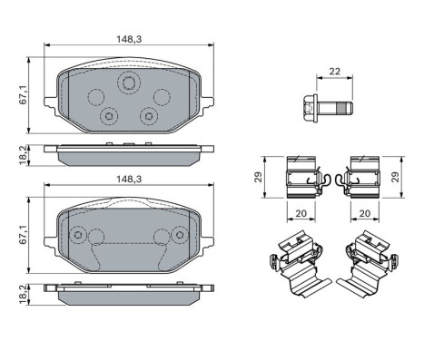 Brake pad set, disc brake BP2863 Bosch, Image 5