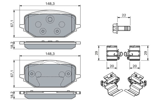 Brake pad set, disc brake BP2863 Bosch, Image 5