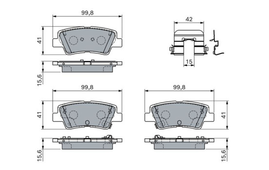 Brake pad set, disc brake BP2870 Bosch, Image 5