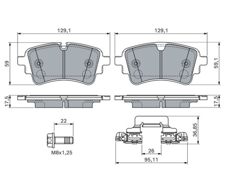 Brake pad set, disc brake BP2872 Bosch, Image 5