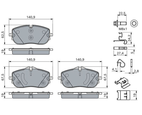 Brake pad set, disc brake BP2875 Bosch, Image 5