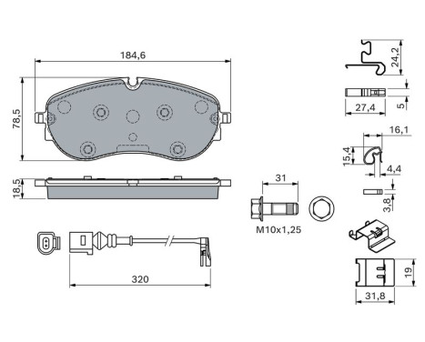 Brake pad set, disc brake BP2876 Bosch, Image 5