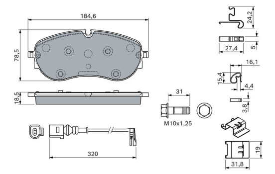 Brake pad set, disc brake BP2876 Bosch, Image 5