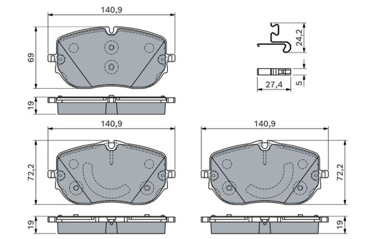 Brake pad set, disc brake BP2879 Bosch, Image 5