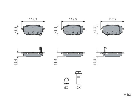 Brake pad set, disc brake BP2885 Bosch, Image 5