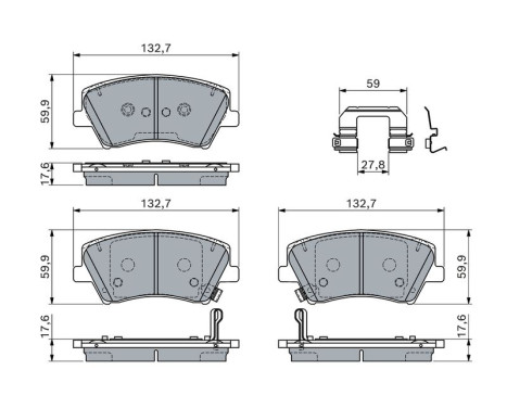 Brake pad set, disc brake BP2887 Bosch, Image 5