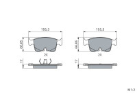Brake pad set, disc brake BP2889 Bosch