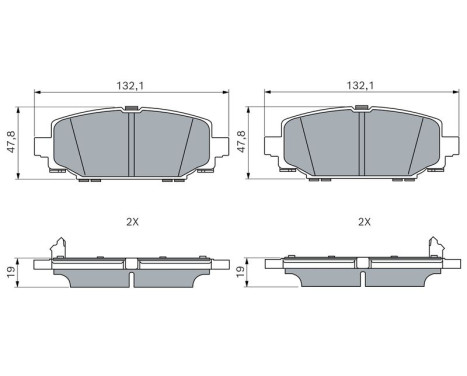 Brake pad set, disc brake BP2894 Bosch