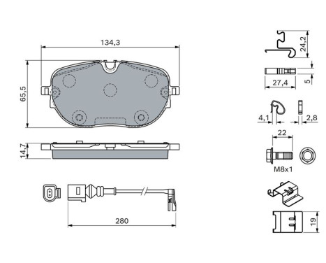 Brake pad set, disc brake BP2896 Bosch, Image 5