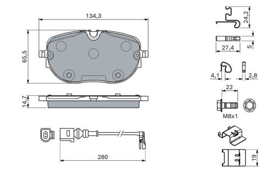 Brake pad set, disc brake BP2896 Bosch, Image 5
