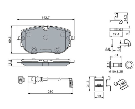 Brake pad set, disc brake BP2899 Bosch, Image 5