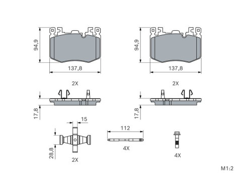 Brake pad set, disc brake BP2913 Bosch, Image 5