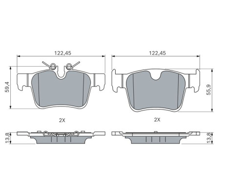 Brake pad set, disc brake BP2915 Bosch