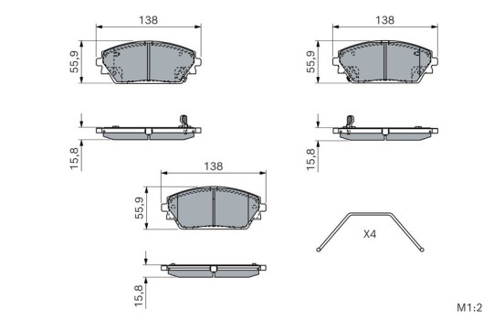 Brake pad set, disc brake BP2930 Bosch, Image 5