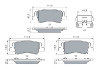 Brake pad set, disc brake BP2934 Bosch