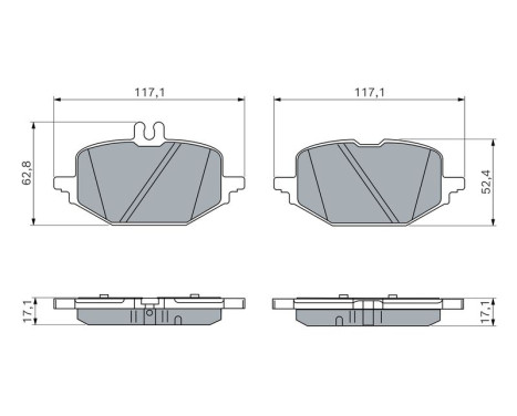 Brake pad set, disc brake BP2948 Bosch