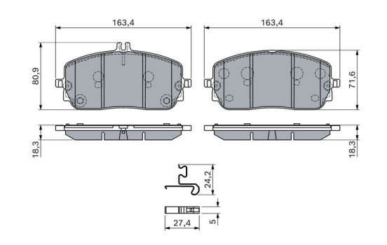 Brake pad set, disc brake BP2980 Bosch