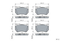 Brake pad set, disc brake BP2986 Bosch