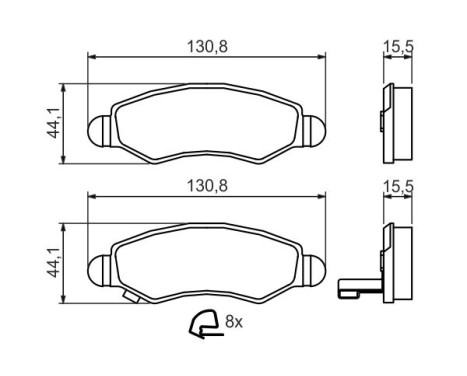 Brake Pad Set, disc brake BP299 Bosch, Image 5