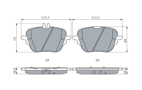 Brake pad set, disc brake BP2991 Bosch