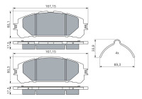 Brake pad set, disc brake BP3008 Bosch