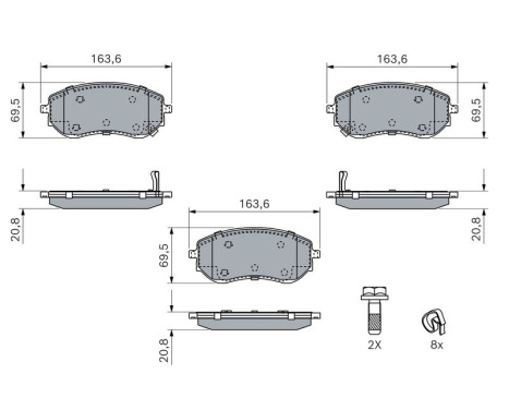 Brake pad set, disc brake BP3012 Bosch, Image 5