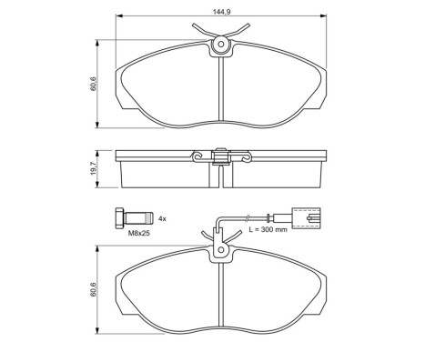 Brake Pad Set, disc brake BP304 Bosch, Image 6
