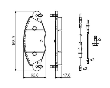 Brake Pad Set, disc brake BP327 Bosch, Image 7