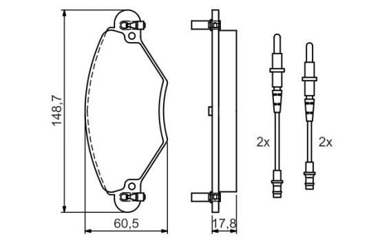 Brake Pad Set, disc brake BP328 Bosch, Image 5