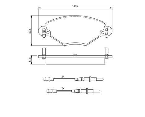 Brake Pad Set, disc brake BP328 Bosch, Image 6