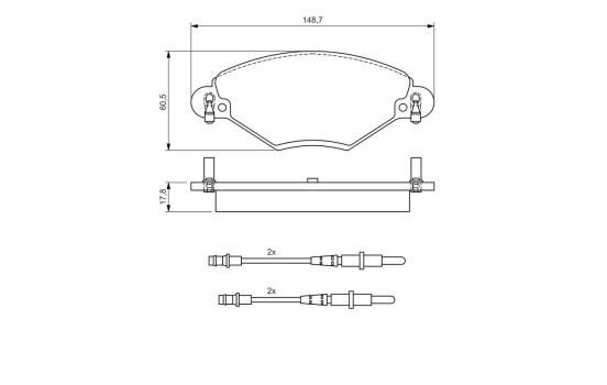 Brake Pad Set, disc brake BP328 Bosch, Image 6
