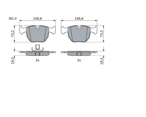 Brake Pad Set, disc brake BP330 Bosch, Image 5