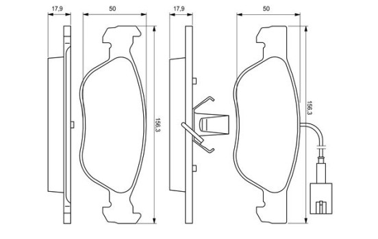 Brake Pad Set, disc brake BP335 Bosch, Image 3