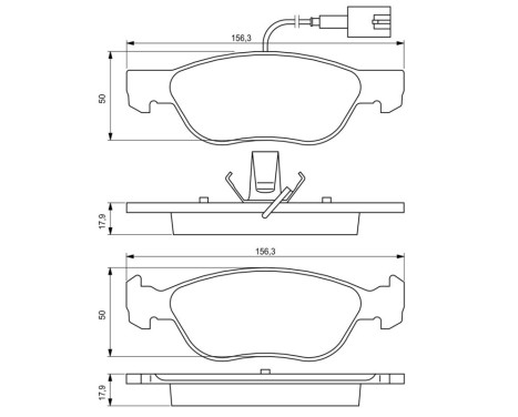 Brake Pad Set, disc brake BP335 Bosch, Image 8