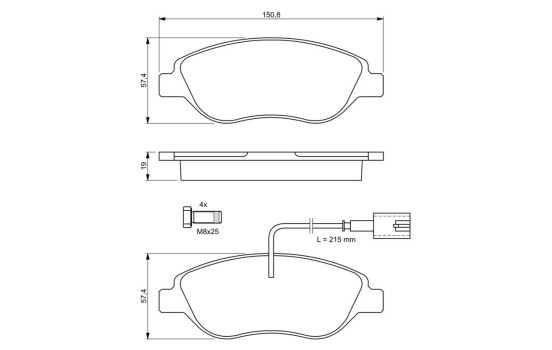 Brake Pad Set, disc brake BP337 Bosch, Image 6