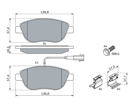 Brake Pad Set, disc brake BP338 Bosch, Image 7