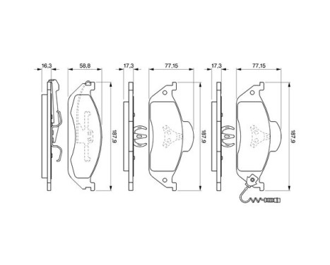 Brake Pad Set, disc brake BP342 Bosch, Image 5